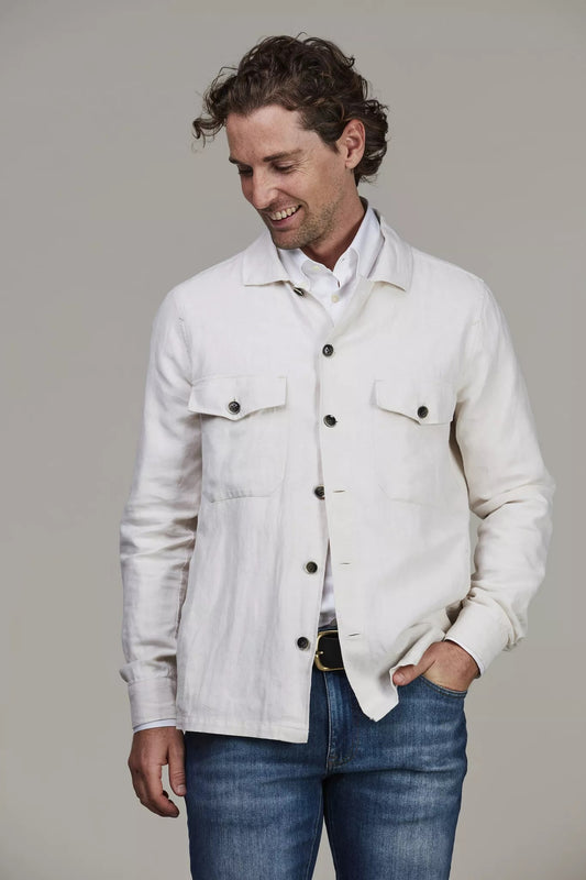 LINEN TWILL OVERSHIRT - OFFWHITE 11