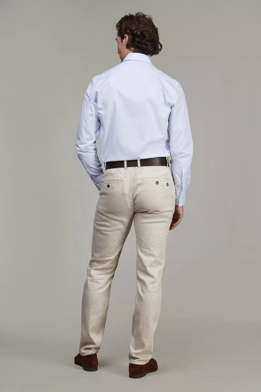 COTTON/LINEN CHINO MIKI STRETCH - IRISH WHITE 12