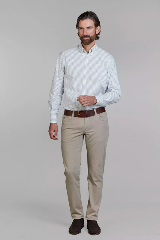 Eton vit skjorta med blå ränder slim fit herr