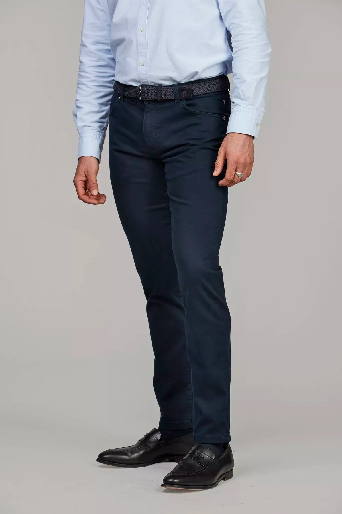 Hansen & Jacob 5-PKT Silk Touch Okado byxor i navy