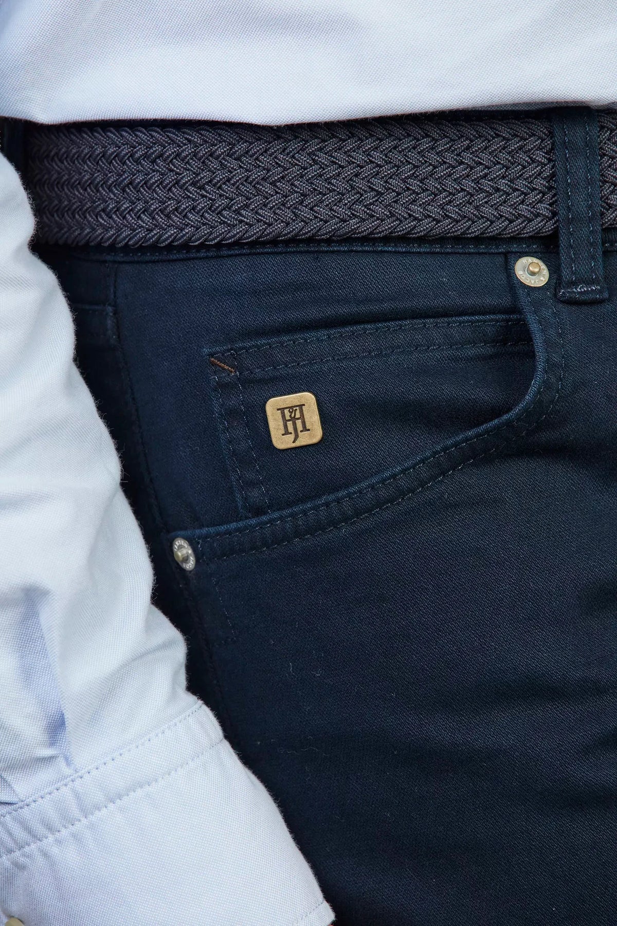 Hansen & Jacob navyblå byxor Silk Touch Okado
