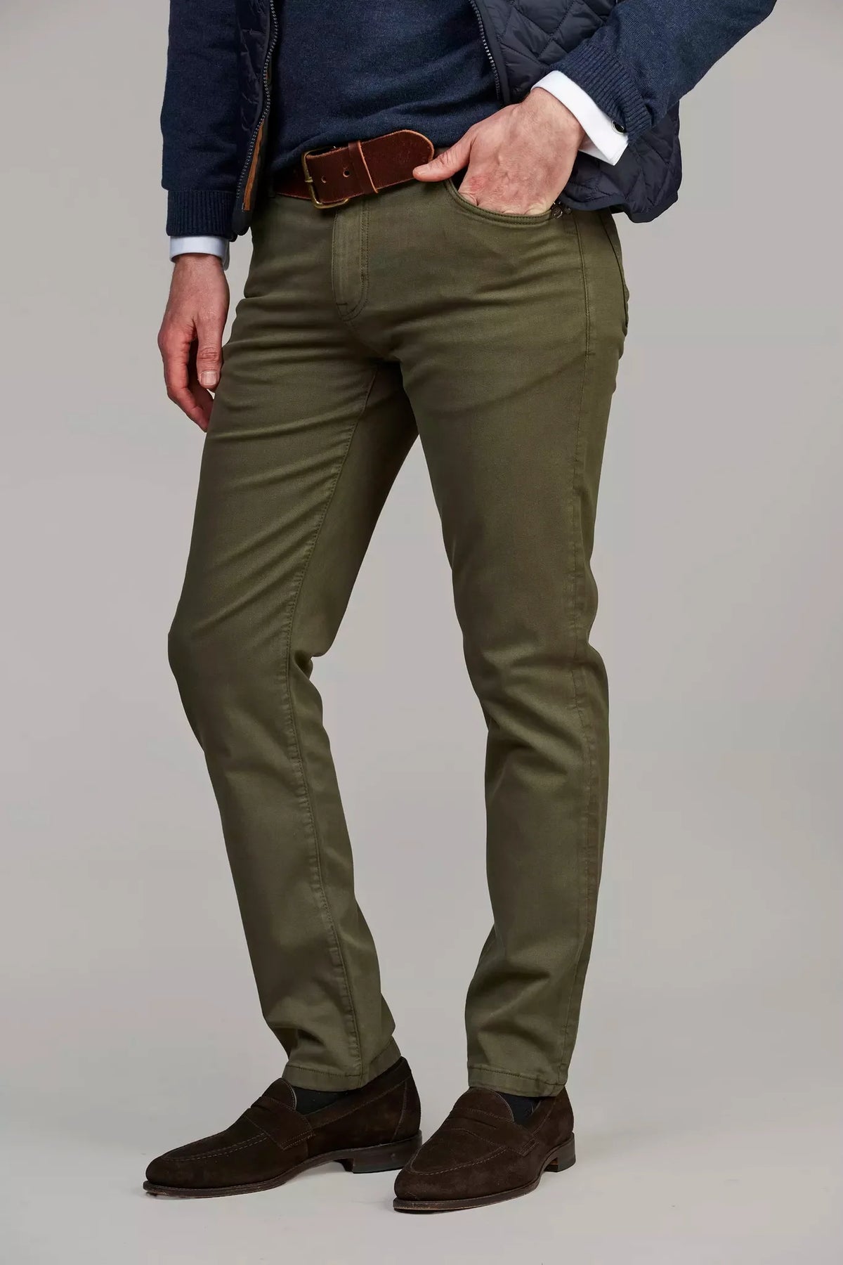 Hansen & Jacob 5-PKT Silk Touch Okado byxor i mörkgrönt