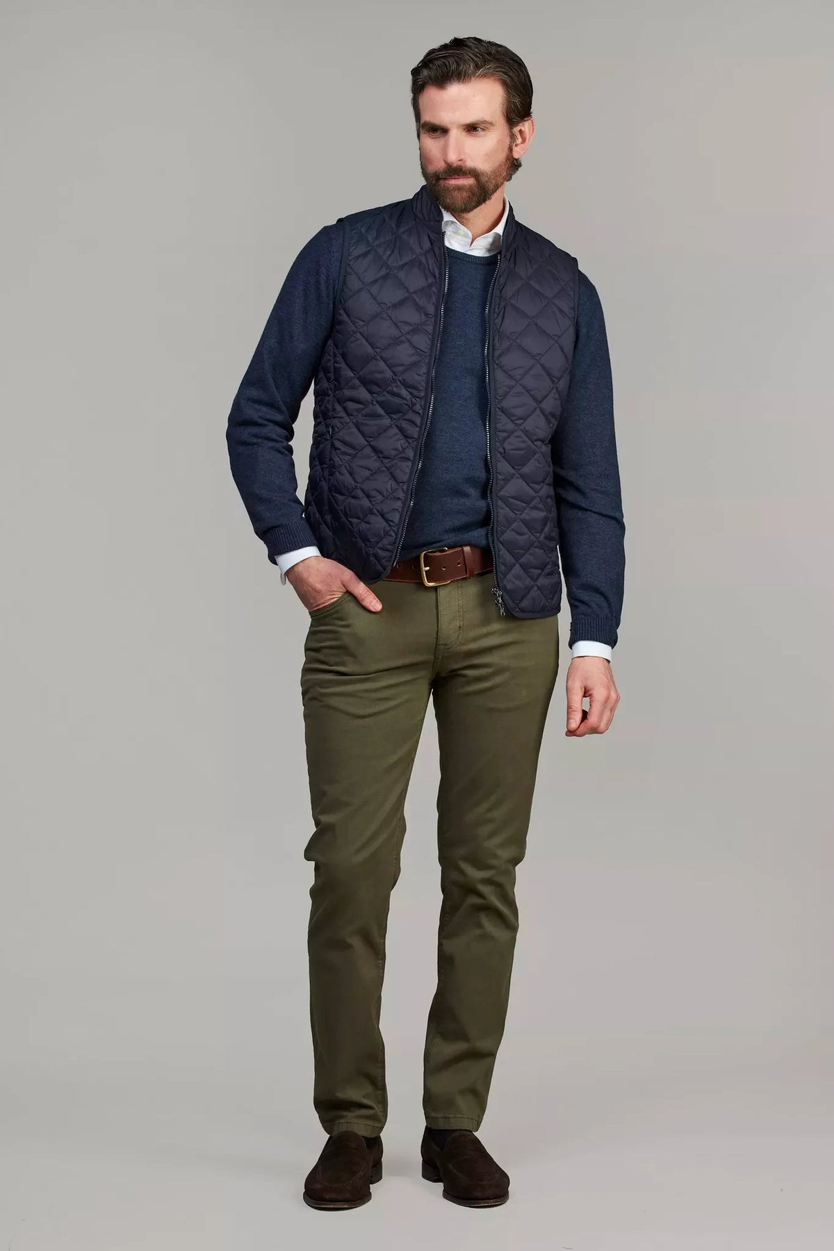 Hansen & Jacob 5-pkt Silk Touch Okado byxor i mörkgrön