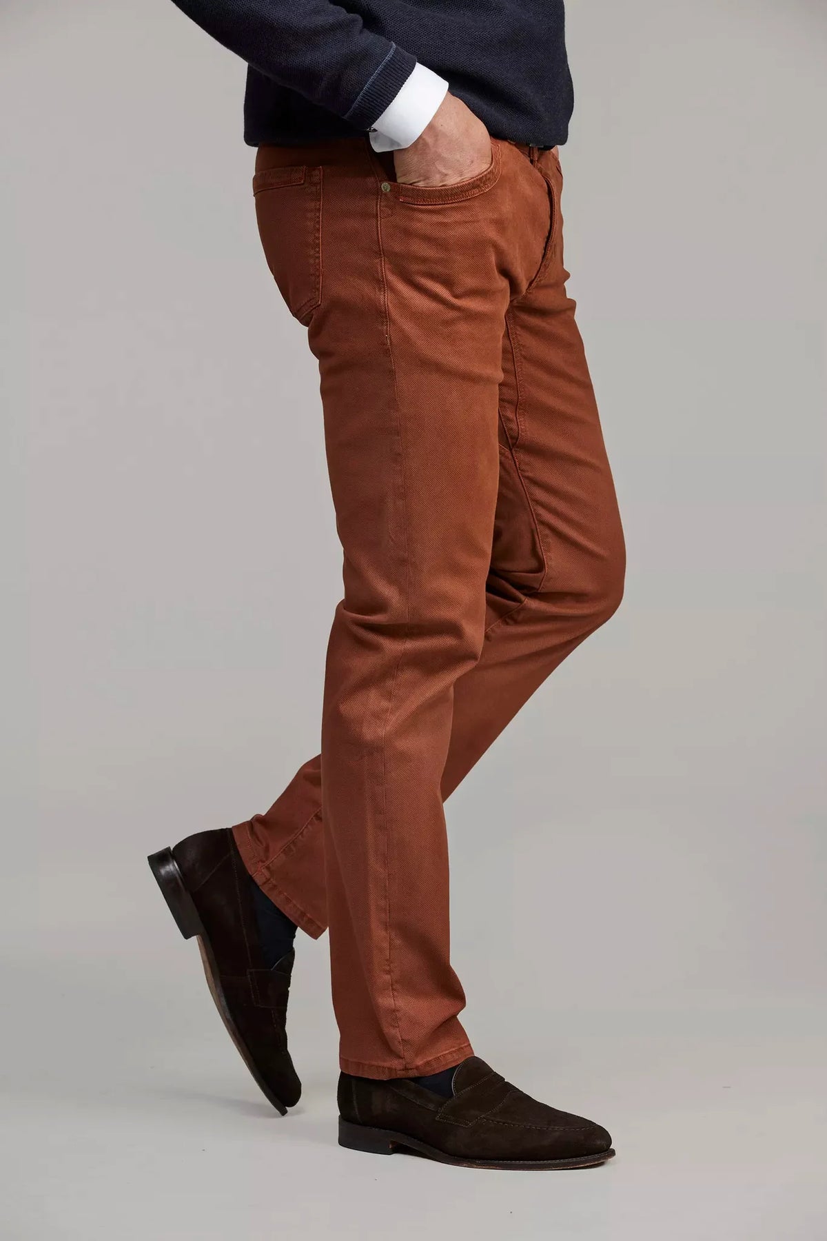 Hansen & Jacob 5-PKT Cut'n Sew Bormio Print byxor i mörkorange