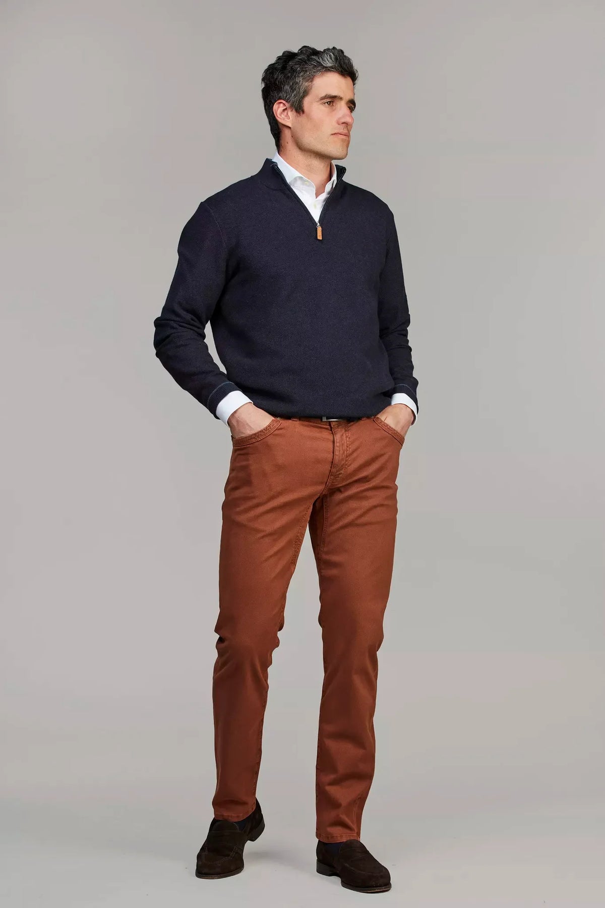 Hansen & Jacob 5-PKT Cut'n Sew Bormio Print byxor i mörkorange