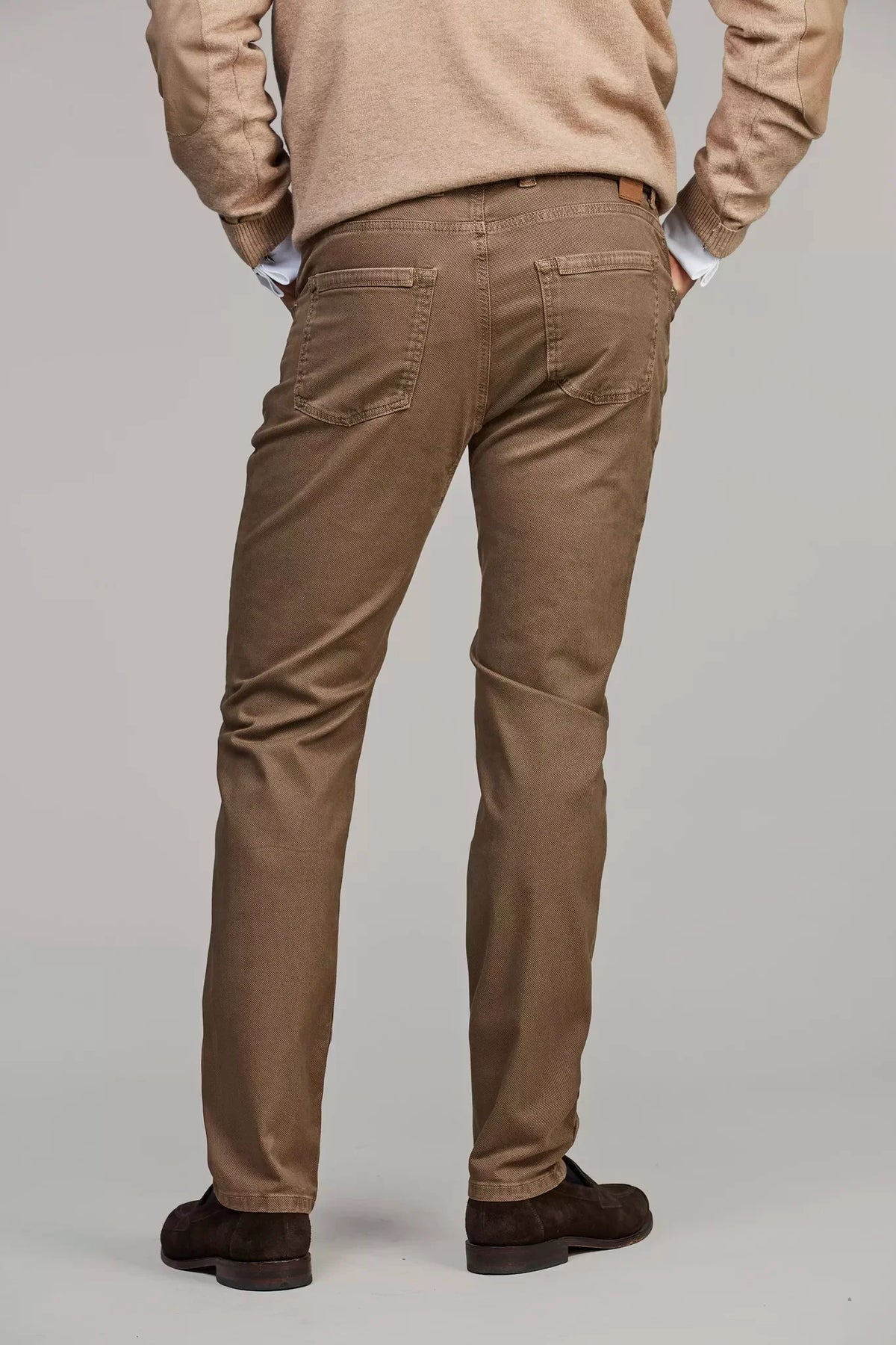 Hansen & Jacob 5-pkt Cut'n Sew Bormio Print byxor i mörkbeige