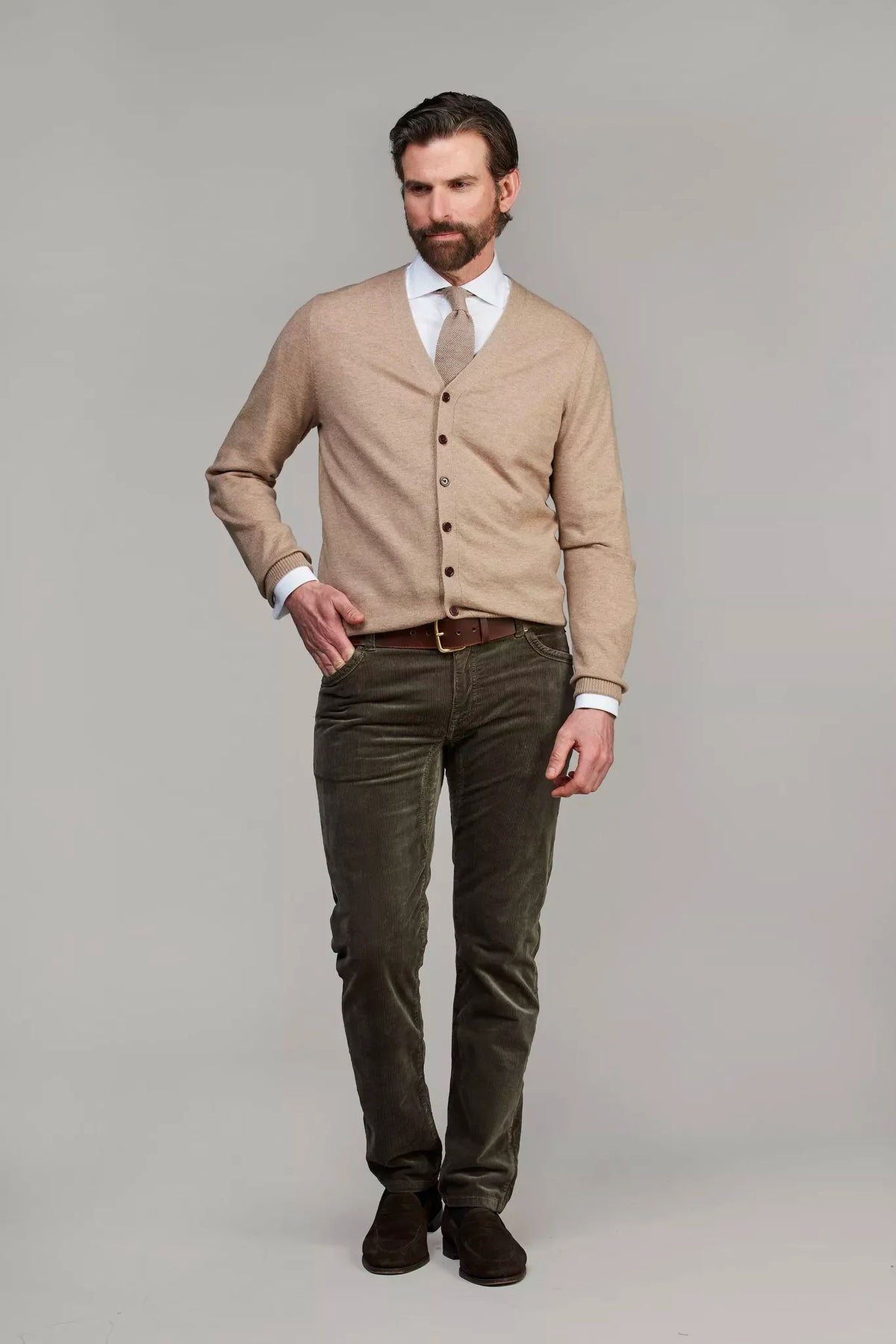 Hansen & Jacob 5-pkt Cut'n Sew Enzo Cord mörkgröna manchesterbyxor