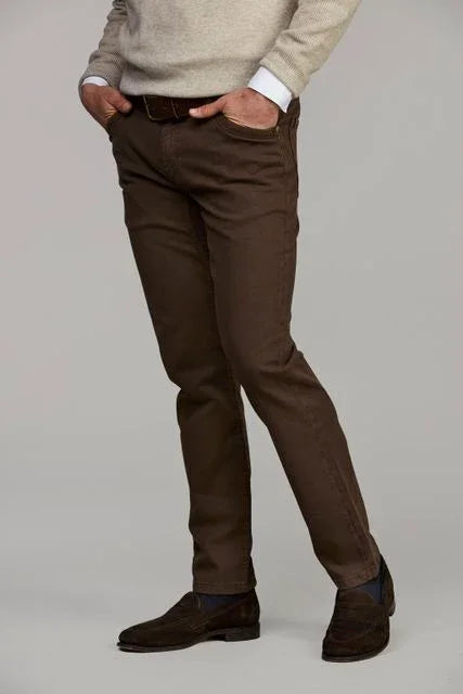 Hansen & Jacob 5-PKT Cut'n Sew Universal Twill byxor i brunt