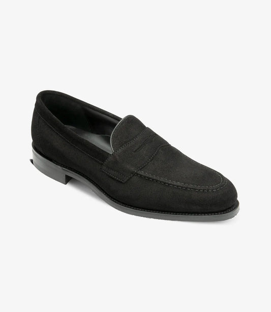 Imperial Black Suede - Black Suede Apron Saddle Loafer