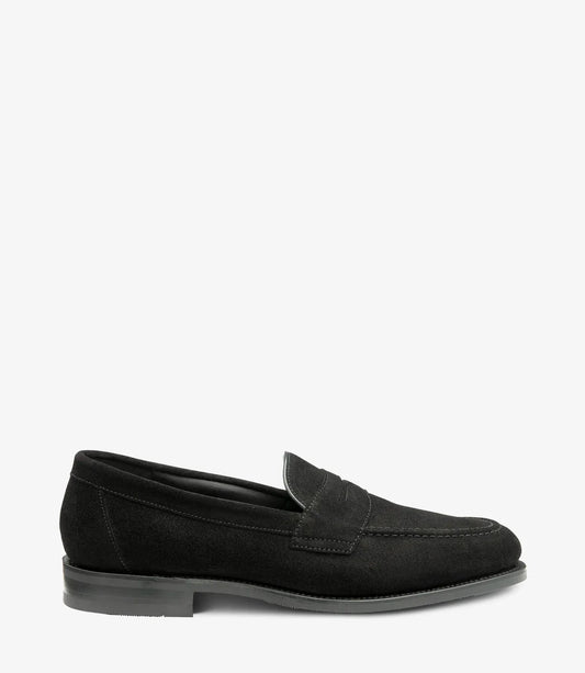 Imperial Black Suede - Black Suede Apron Saddle Loafer