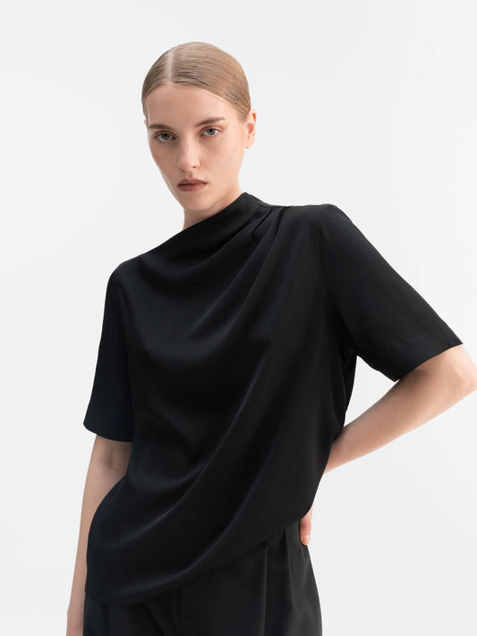 Lima silk tee - black