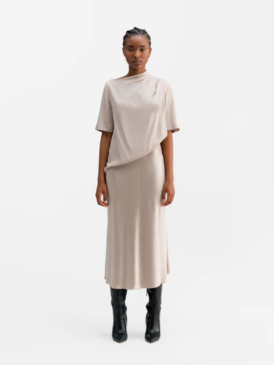 Lima silk tee - Greige