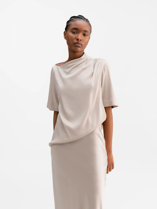 Lima silk tee - Greige