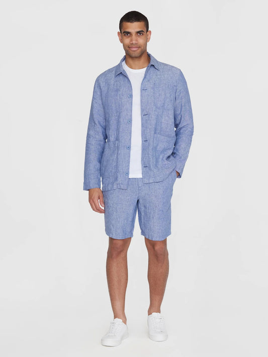 Linen overshirt - 1432 Moonlight Blue