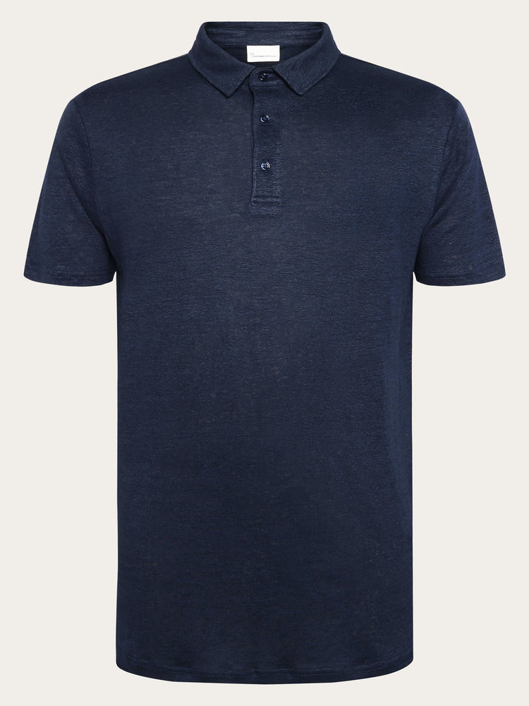 Regular linen polo - Total Eclipse