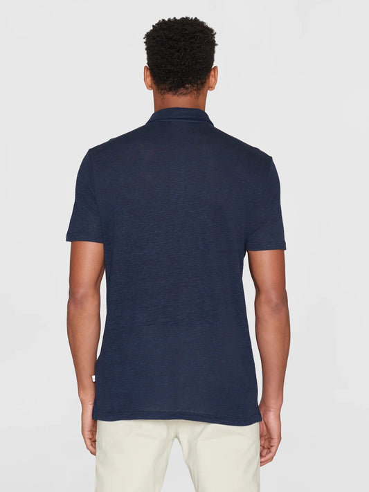Regular linen polo - 1001 Total Eclipse