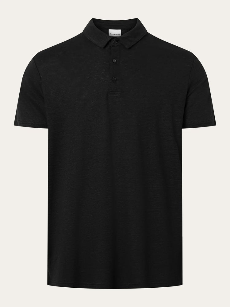Regular linen polo - 1300 Black Jet