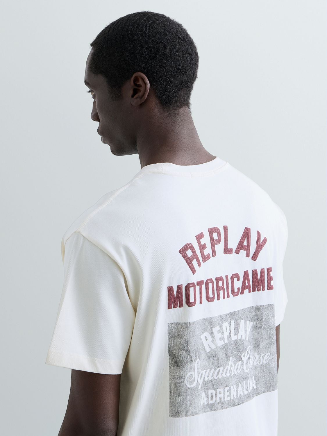 Relaxed fit T-shirt med bikergrafik - Gardenia – bild 7