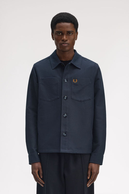 Brushed Twill Overshirt - Navy