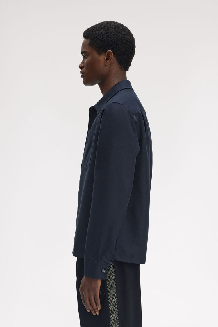 Brushed Twill Overshirt - Navy