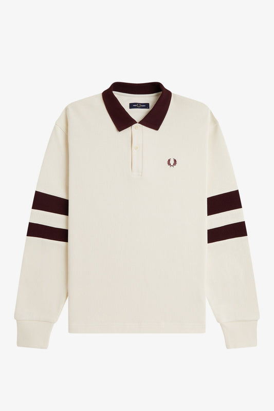 TIPPEDSLEEVE COLLARED SWEATSHIRT - Ecru