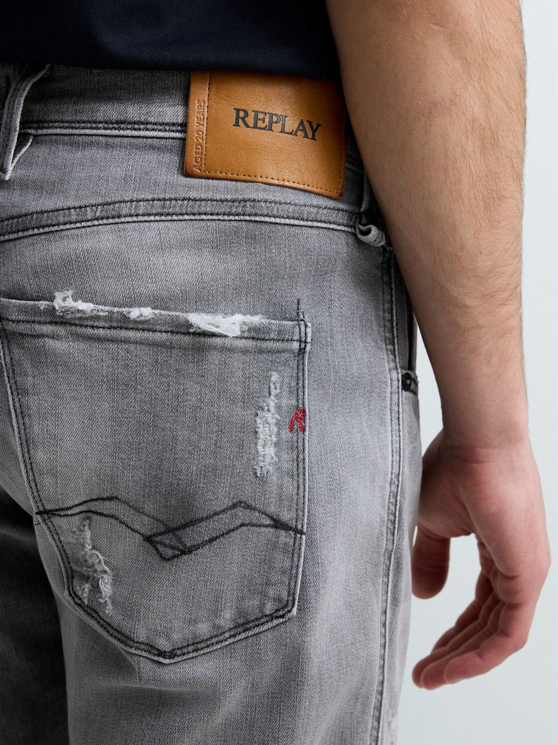 Anbass slim fit-jeans - Mellangrå – bild 6