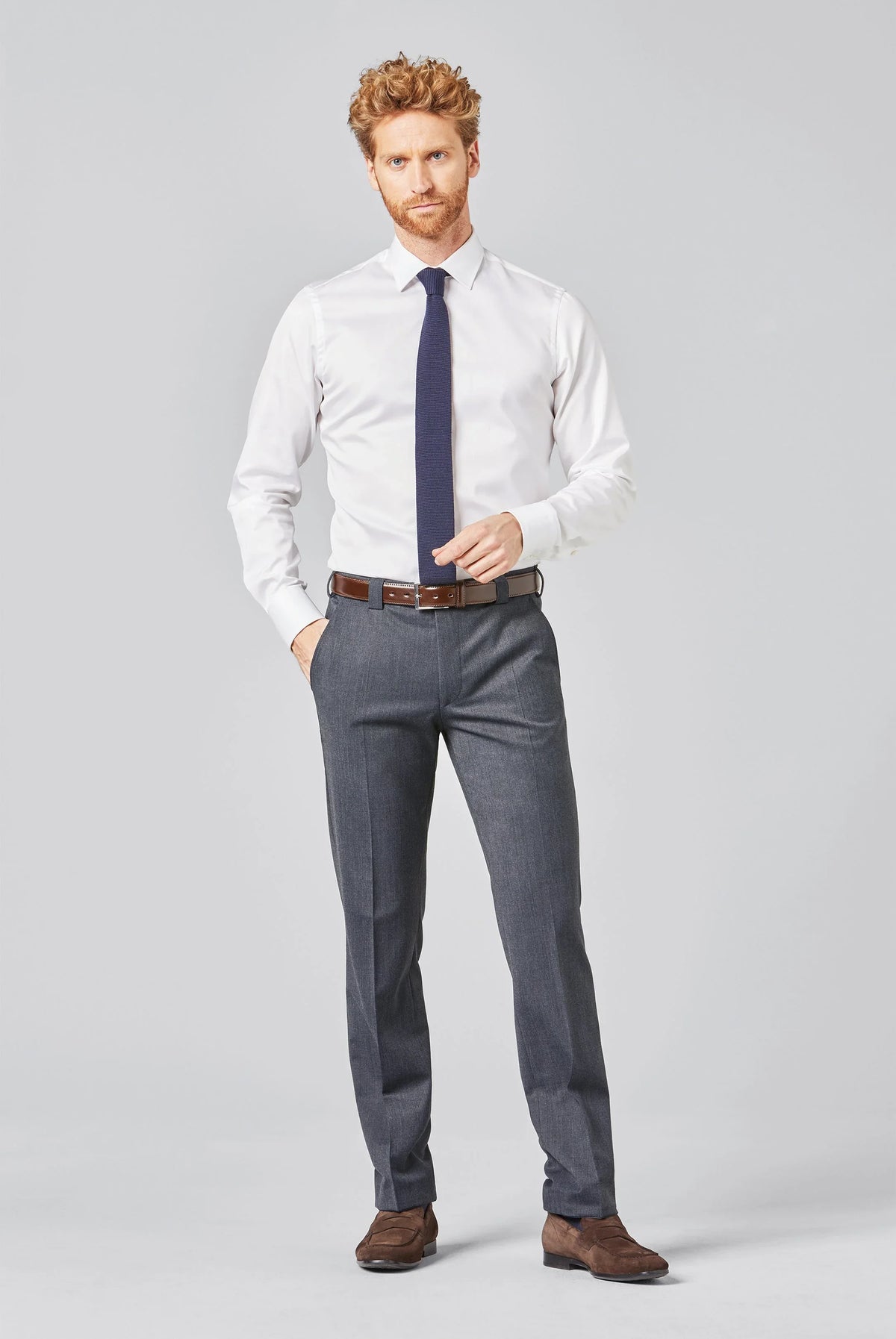 Meyer Roma Premium Soft Twill byxor i mellangrå