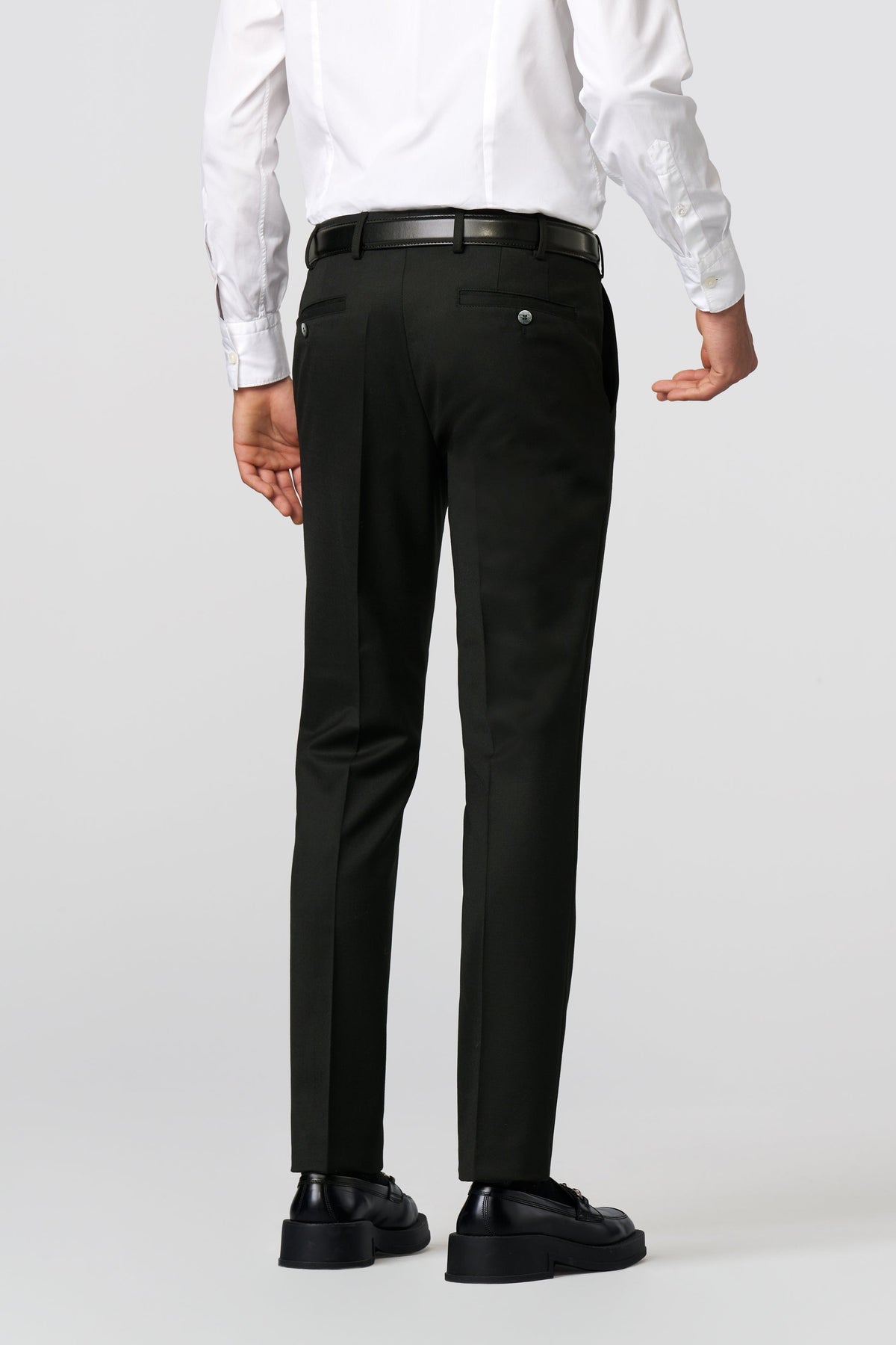 Roma Premium Soft Twill Byxor - Svart – detalj