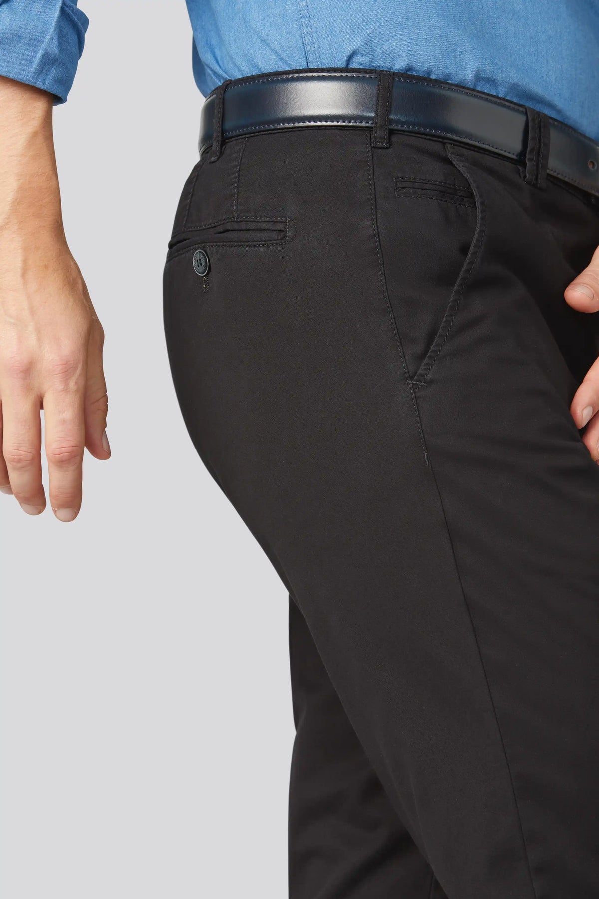 Bonn Modern Chinos - Svart – detalj