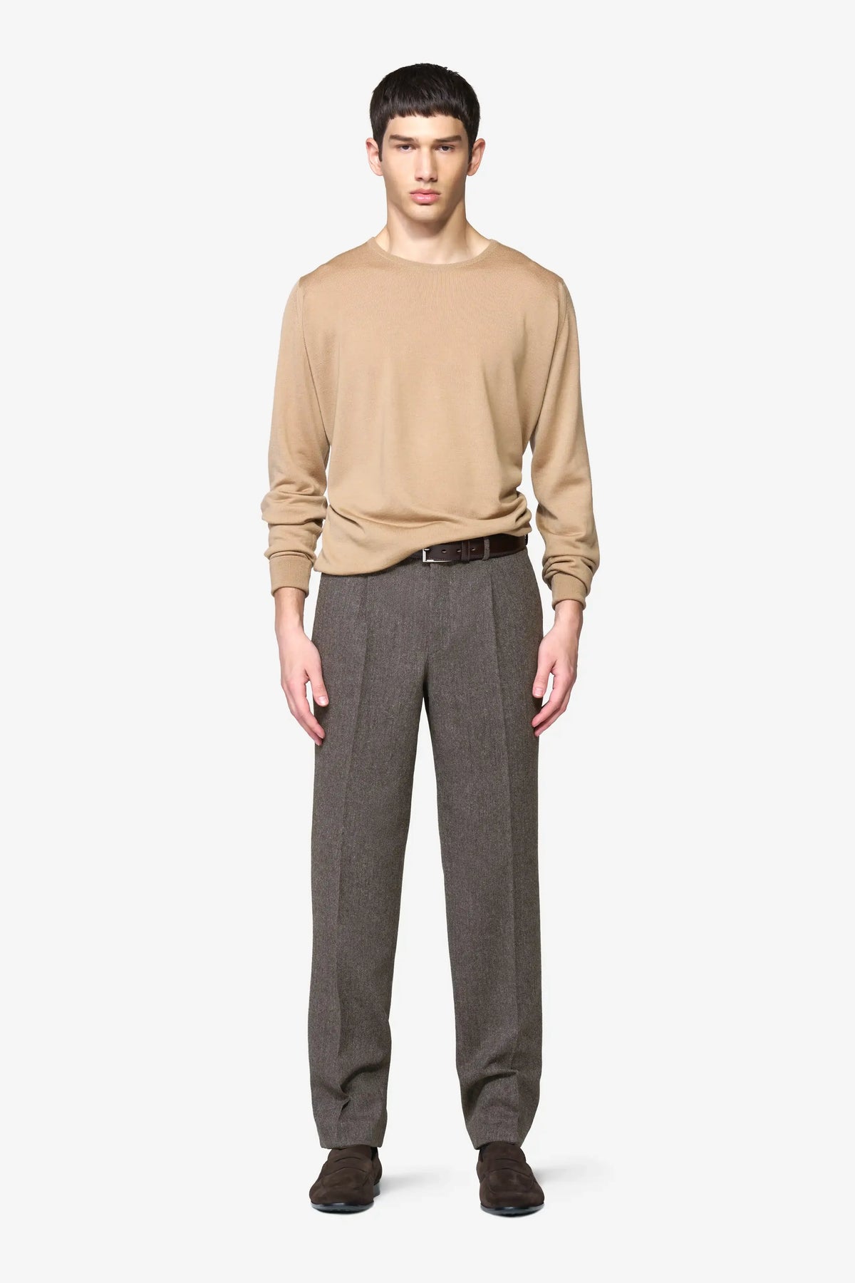 Milano Herringbone Chinos - Stone – baksida