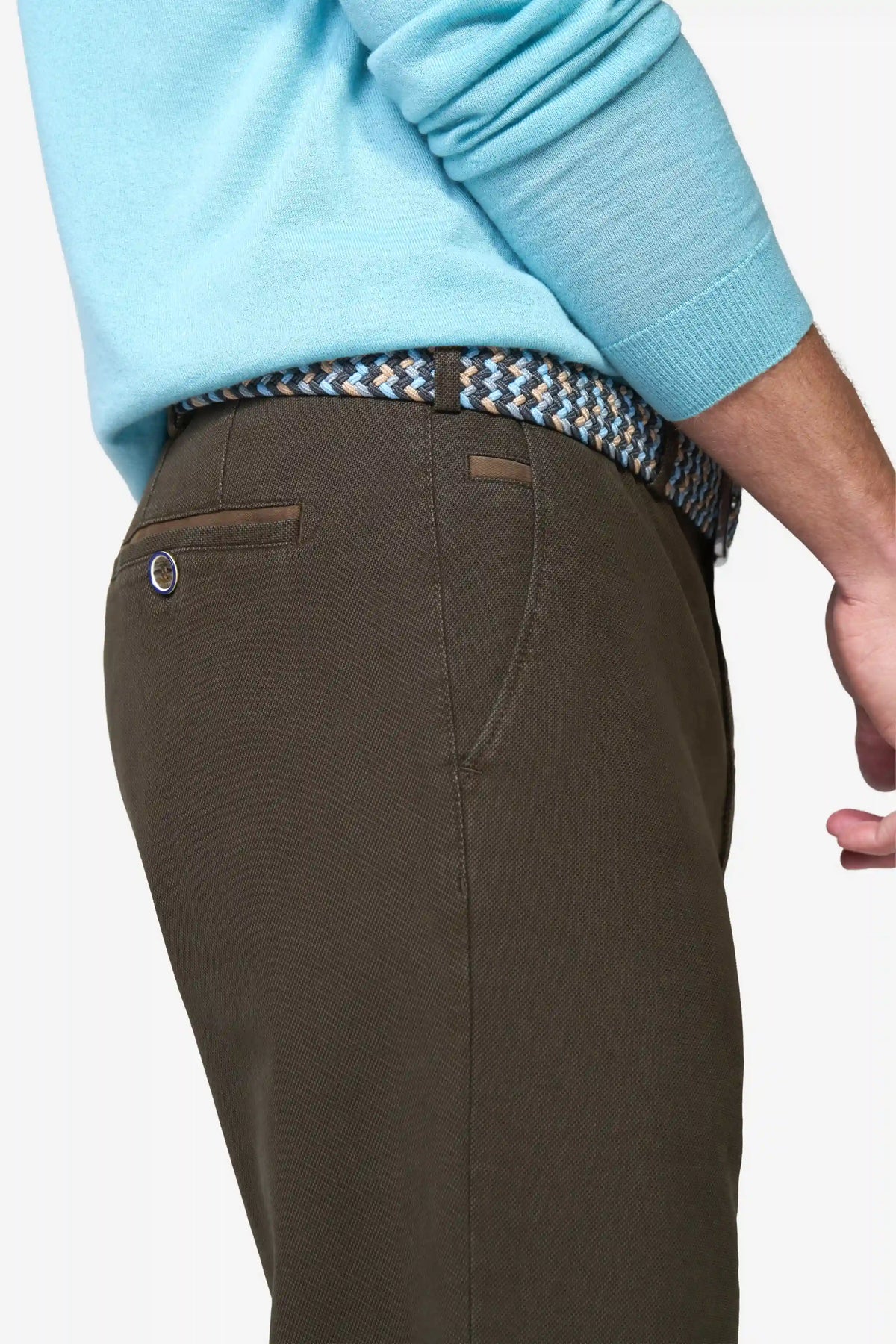 Roma Micro Fantasy Chinos - Oliv – detalj