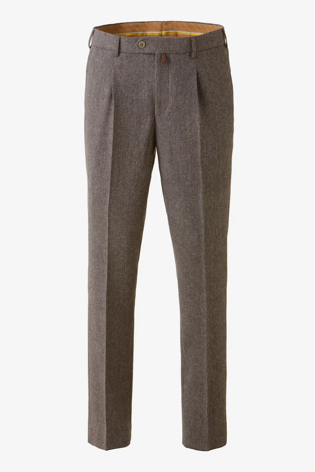 Milano Herringbone Chinos - Stone – modellbild