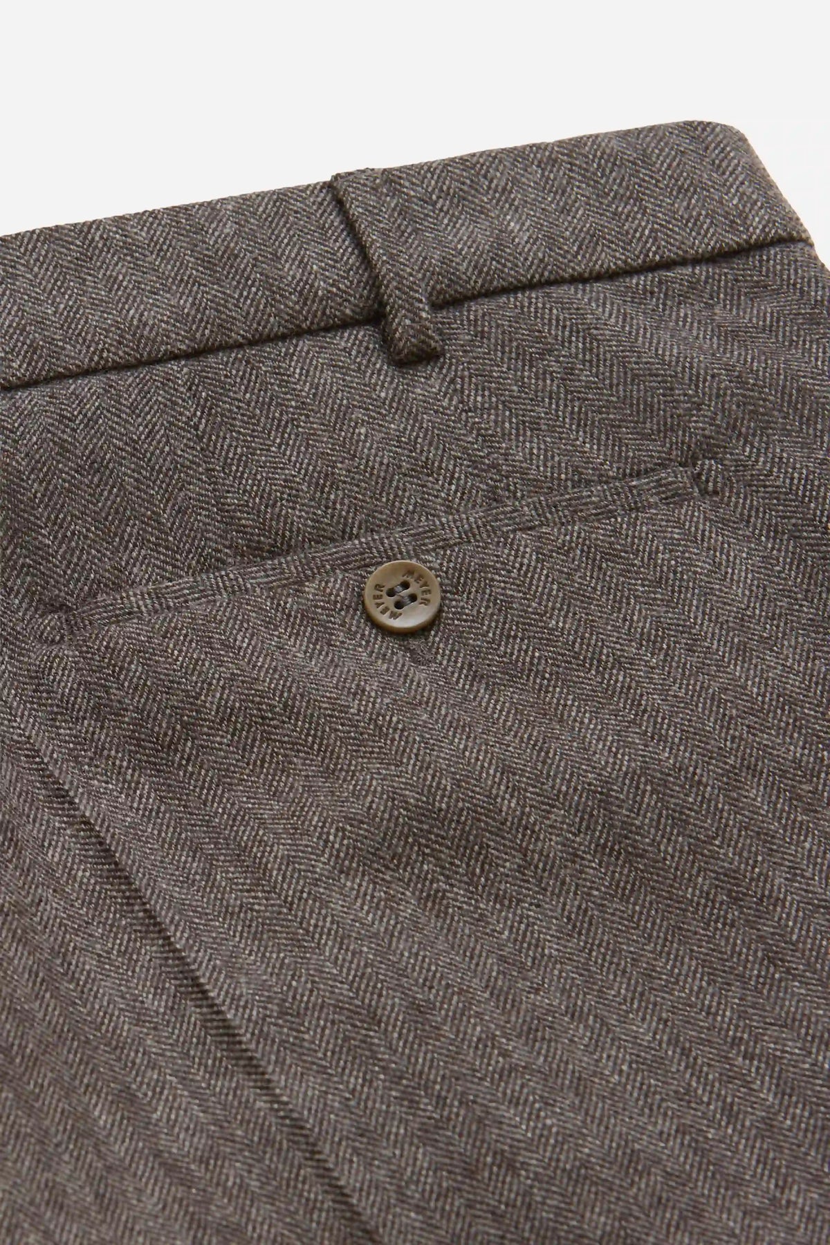 Milano Herringbone Chinos - Stone – närbild