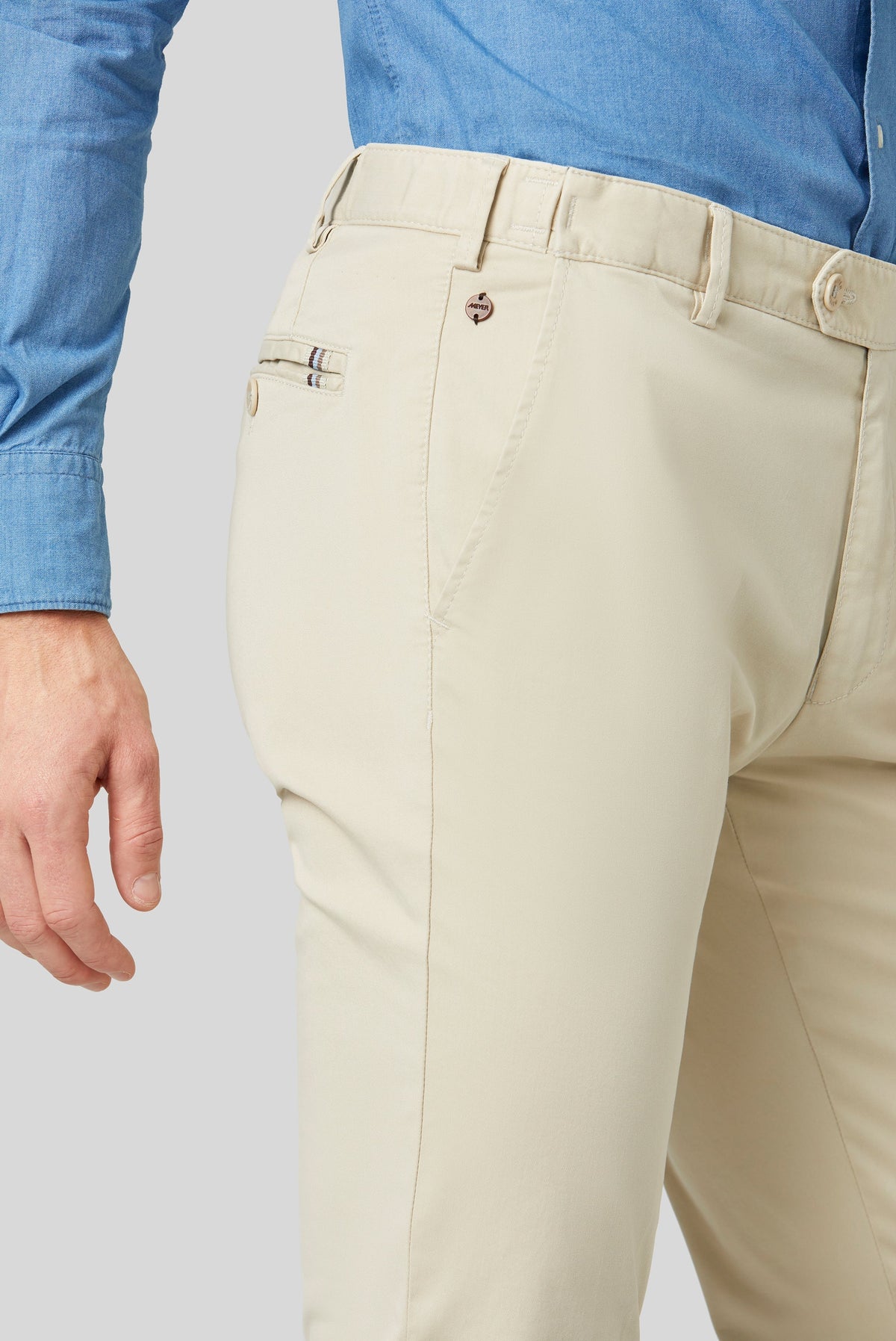 Oslo Flex Chinos - Beige – detalj