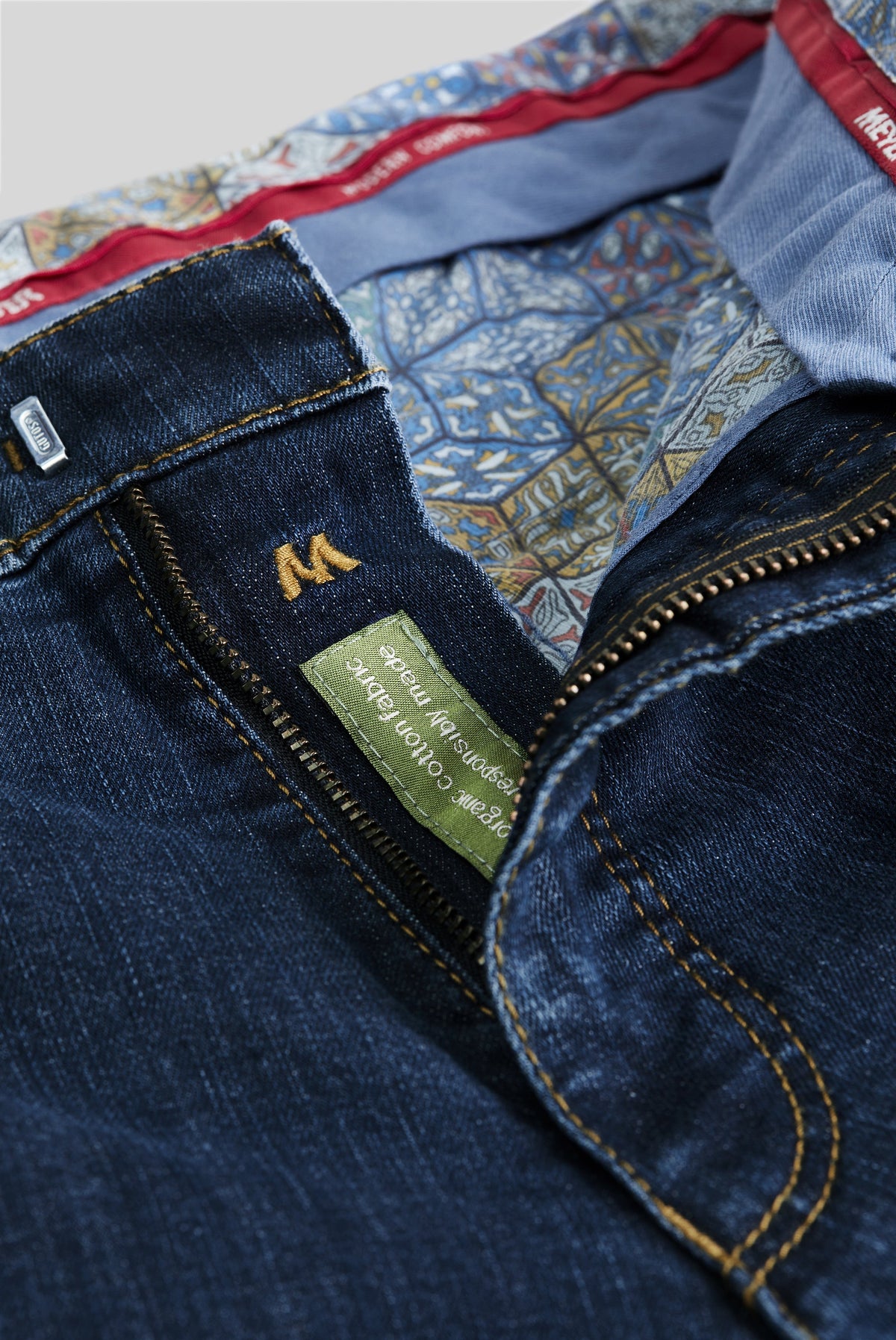Roma Denim Chinos - Stenblå – närbild