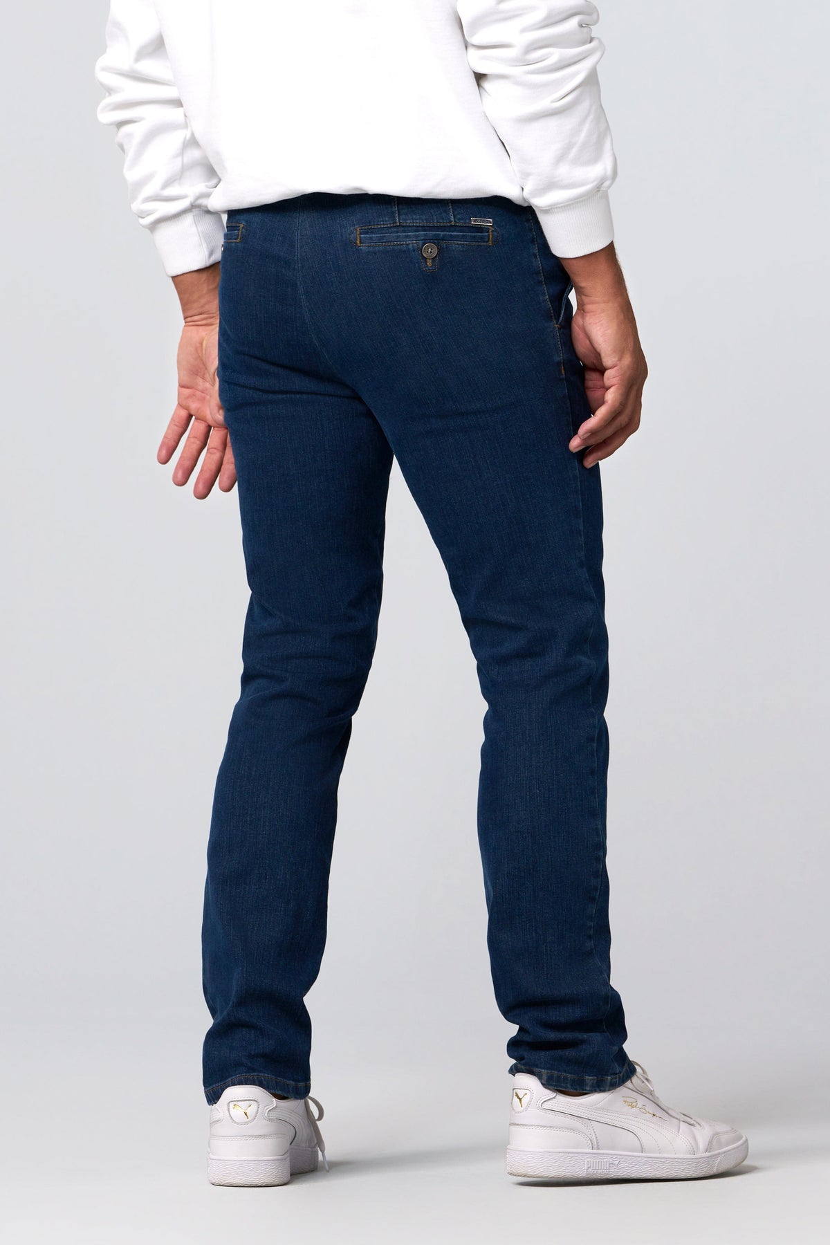 Roma Denim Chinos - Stenblå – detalj