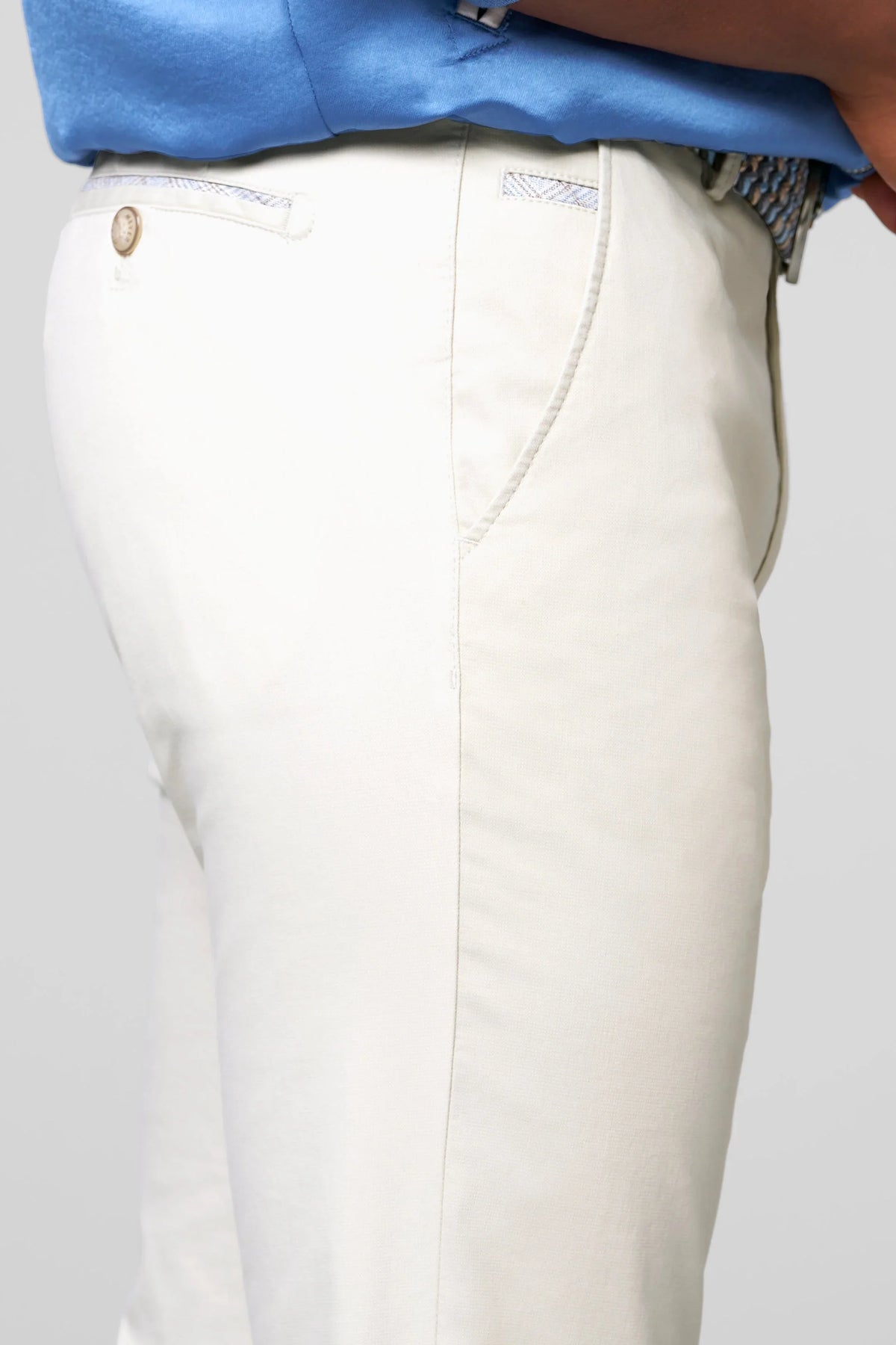 Roma Fine Cotton Texture Chinos - Beige – detalj