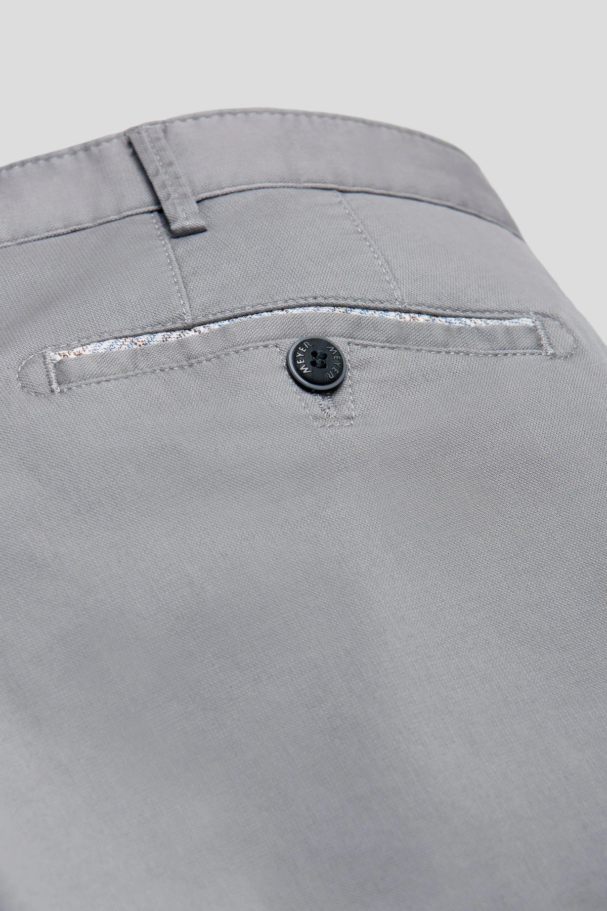 Roma Fine Cotton Texture Chinos - Grå – närbild