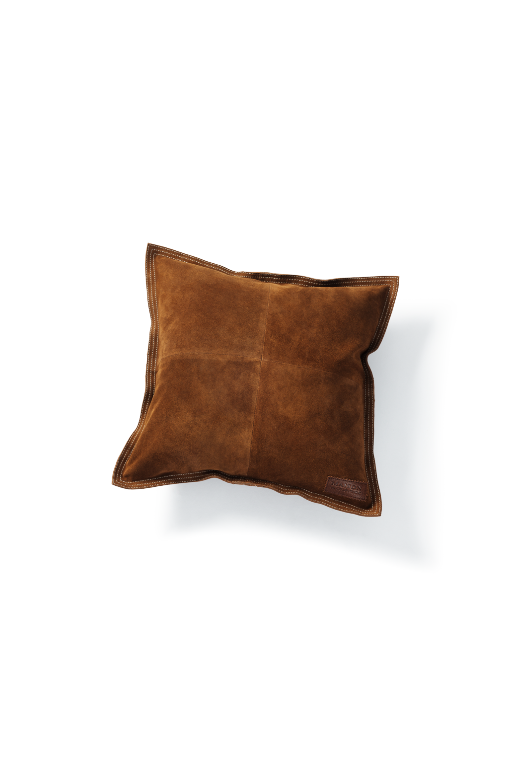 Kuddfodral i kosplitmocka 45 x 45 cm - Kastanj – framsida
