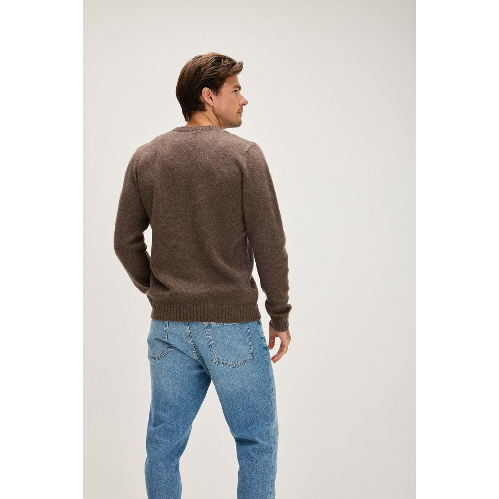 Man Chunky O-neck Sweater - Cacao – bild 2