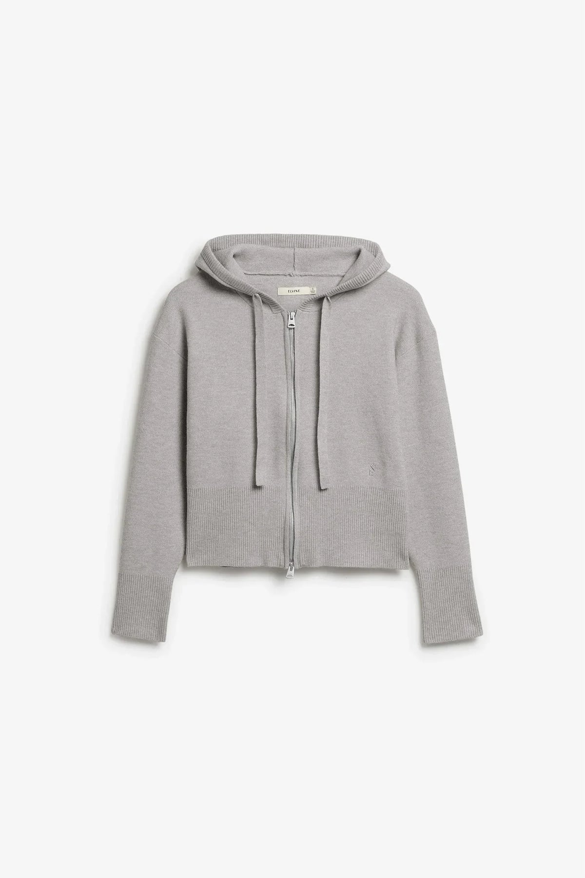 Elvine Minva stickad hoodie i grey melange
