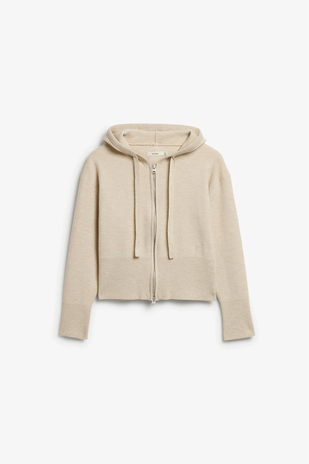 Minva stickad hoodie - oat melange