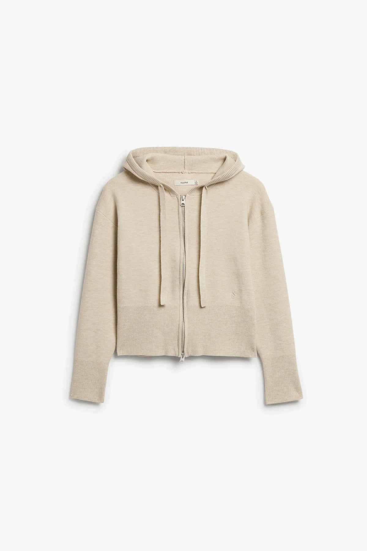 Elvine Minva stickad hoodie i färgen oat melange
