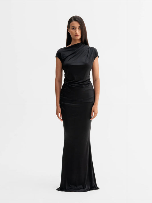 Myra jersey skirt - black