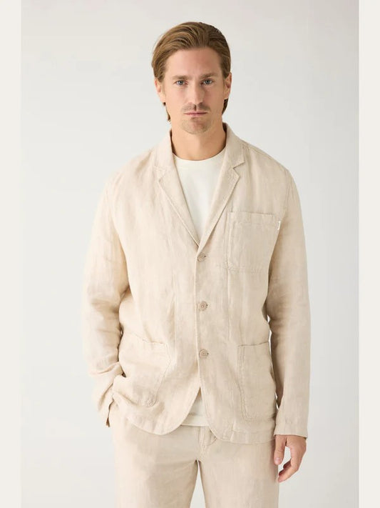 Linen blazer- GOTS/Vegan - 1449 Yarndyed - Light feather gray