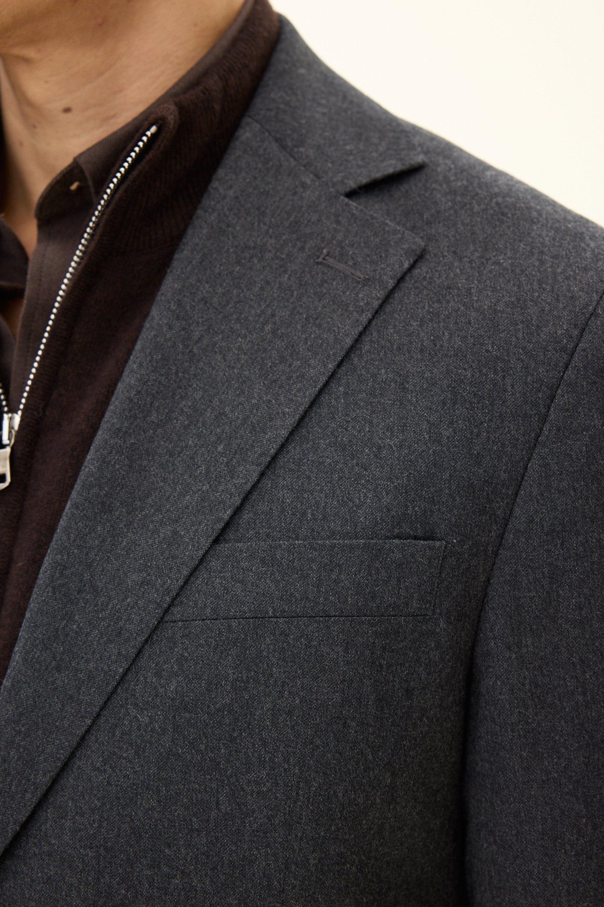 Fogerty Regular Fit Flanellkavaj - Mörkgrå – detalj