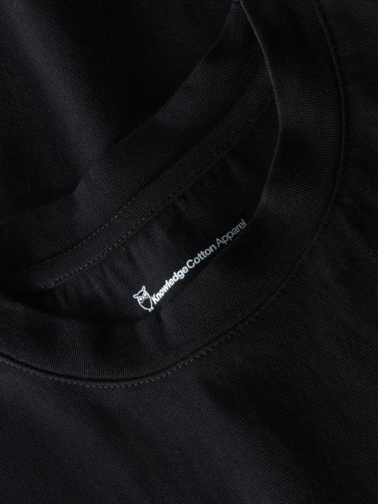 Knowledge Cotton Apparel svart t-shirt herr, relaxed fit, rund hals
