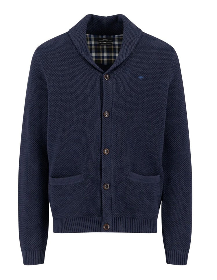 Cardigan med sjalkrage - Marinblå