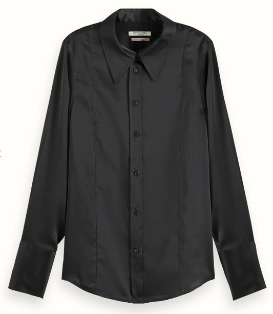 Satin shirt - Black