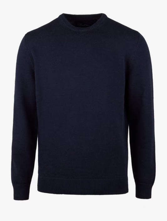 Sweater Knitted Crew Neck Organic Cotton - Navy